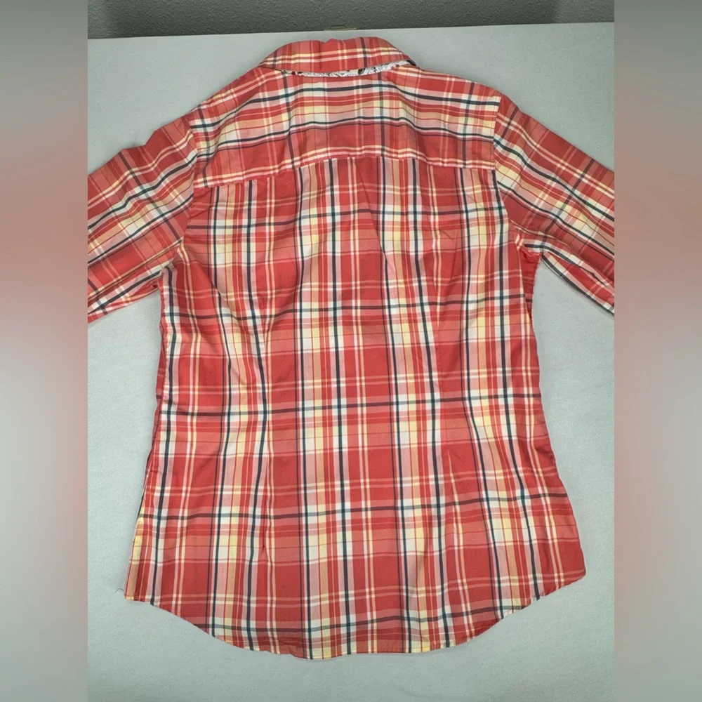 Orvis Multicolored Plaid Striped Long Sleeve Shirt Button down Size 8 - Picture 5 of 7